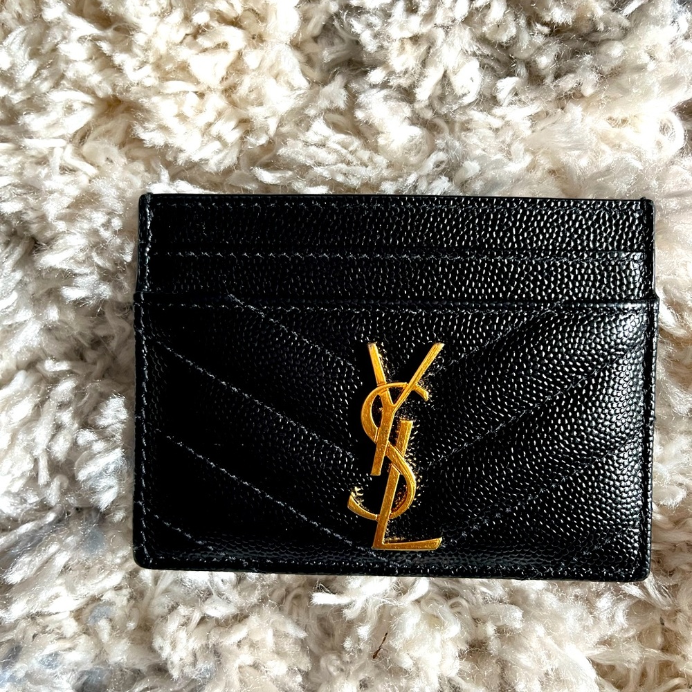 Saint Laurent Monogram Matelassé Leather Card Case